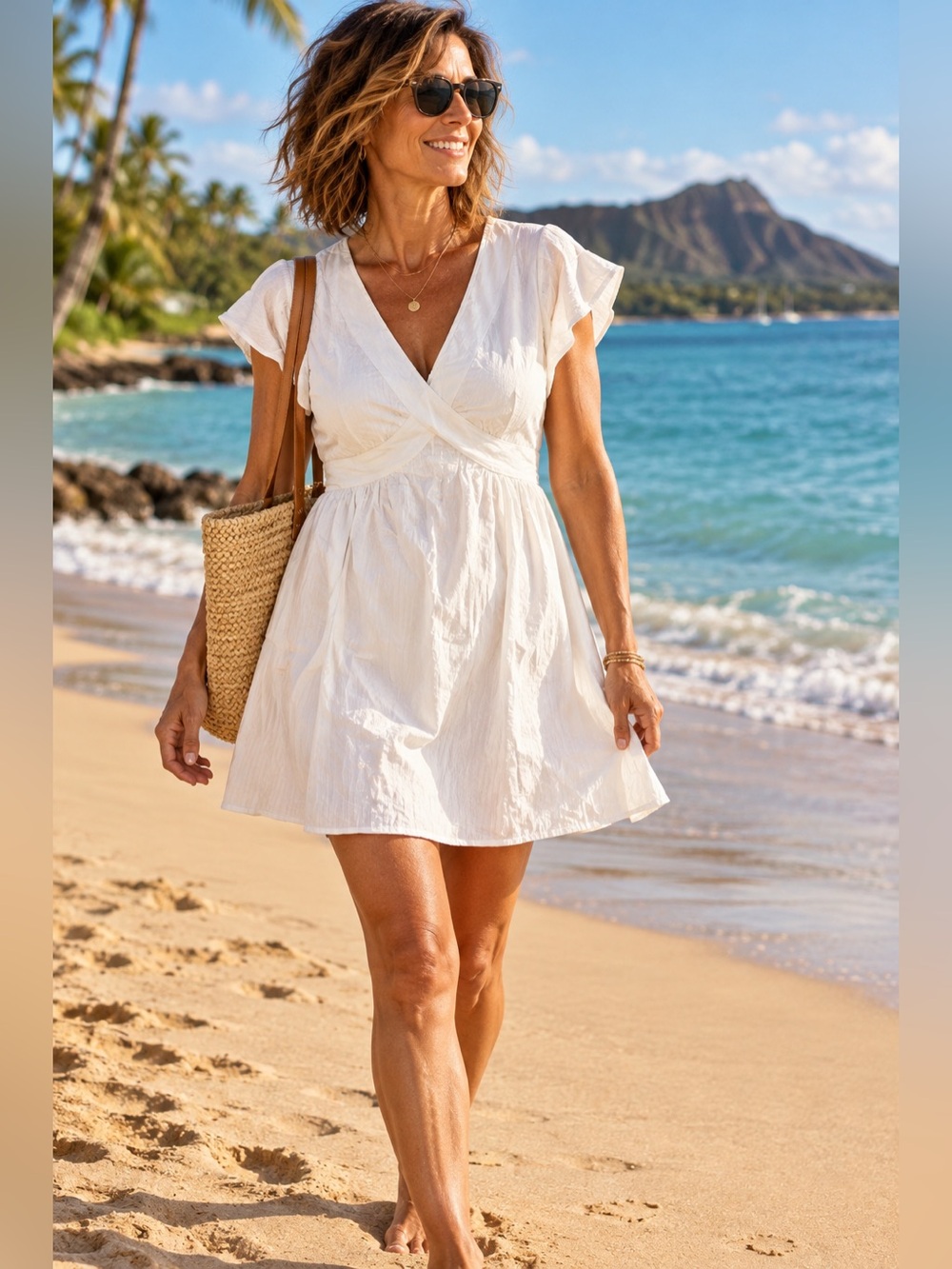 Banana Republic Factory - NWT -White Mini Dress w/Zipper and Tie - Size XS -